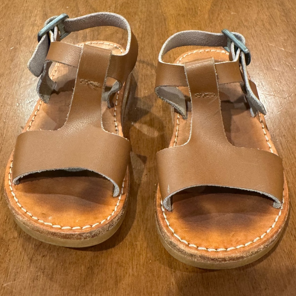 Freshly Picked Cognac Malibu Leather Sandals Toddler Girl Size 6